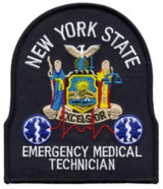 NEW YORK STATE EMERGENCY MEDICAL TECHNICIAN SHOULDER PATCH - SEW ON.
